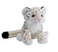 WILD REPUBLIC Snow Leopard, Foilkins, Stuffed Animal, 12 inches, Gift for Kids, Plush Toy, Fill is Spun Recycled Water Bottles, White With Black Spots, 10"