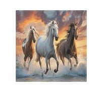 Wild River Horses Print Cloth Napkins 20"X 20" Reusable Soft Napkin Dinner Cloth Napkin Home Decor Table Serviettes for Kitchen Wedding Daily Use