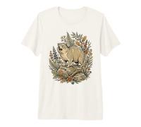 Wild Rock Hyrax Nature Botanical Illustration Premium T-Shirt