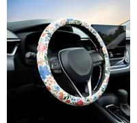 Wild Rose Steering Wheel Cover Auto Jacquard Steering Wheel Protector, Anti-Slip, Breathable, Absorbing Sweat, Universal Car Accessories 14.5-15 inch,Fit for Most Car, Trucks, SUV