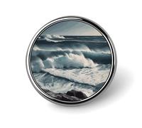 Wild Seas Badge Holder Personalized Metal Button Pin Fashion Round Badge with Pattern Pin DIY Button Badges Exquisite Brooch Crafts Gift Clothes Decorative Pins