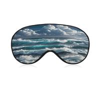 Wild Seas Eye Mask Sleep Mask for Side Sleeper Women Men Pressure-Free & Light Block-Out Blindfold Soft Comfortable Eye Covers Breathable Blindfold Adjustable