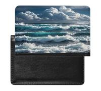 Wild Seas Passport Holder with Card Slots Portable Passport Cover Compact Waterproof Passports Protector