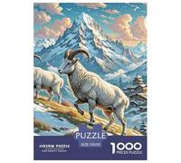 Wild Sheep Climbing Cliff 1000 Pieces Premium Jigsaw Animal Age 12+ Quirky, Abstract Design, Home Decoration, Educational, Challenging Puzzle Games 70x50cm/1000pcs