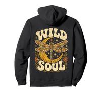 Wild Soul Dragonfly Moon Celestial Boho Moon Spirit Pullover Hoodie