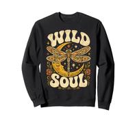 Wild Soul Dragonfly Moon Celestial Boho Moon Spirit Sweatshirt
