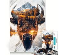Wild Spirit of The Prairie 1000 Piece Jigsaws for Adults Brain Sharp Game Smooth Burr Free Surface Fascinating Hobby for Idle Moments (38x26cm)