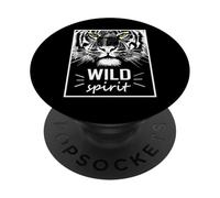 Wild Spirit Tiger Quotes Summer Illustration Graphic Design PopSockets Adhesive PopGrip