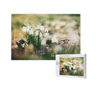 Wild Spring Snowdrop,1000 Pieces Wooden Jigsaw Family Game Jigsaw Puzzles for Adults Teens Home Decor