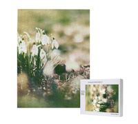Wild Spring Snowdrop,500 Pieces Wooden Jigsaw Family Game Jigsaw Puzzles for Adults Teens