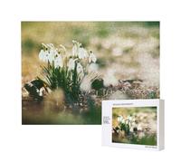 Wild Spring Snowdrop,500 Pieces Wooden Jigsaw Family Game Jigsaw Puzzles for Adults Teens Home Decor