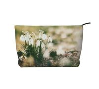 Wild Spring Snowdrop, Cosmetic Bag Corduroy Makeup Bag Portable Travel Toiletry Bag