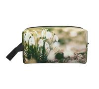 Wild Spring SnowdropLarge Capacity Cosmetic Organizer，Travel Makeup Bag for Women