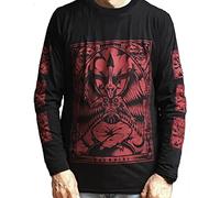 BAPHOMET Longsleeve Mens Black Sweatshirt Occult Goth Horror Devil Blood Red Ltd Edition Tee (as8, alpha, xx_l, regular, regular)