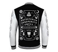 Wild Star Hearts Clothing Ouija Board Varsity Mens Goth Emo Occult Cotton Bomber Jacket with Large Print