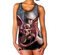 Wild Star Hearts Dragon Kin Gothic Occult Fantasy Anne Stokes Artwork Women's Vest Top - S Multi