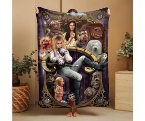 Wild Star Hearts Fantasy Movie Blanket Labyrinth Goth Bedroom Decor Velveteen Polycotton Blanket Throw Adult Cosy Blanket