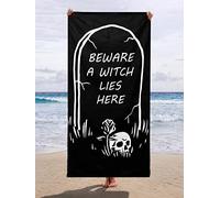 Wild Star Hearts Gothic Beach Towel - A Witch Lies Here - Gothic Towel Cotton Towel Lightweight Fast Drying Bath Towel 150cm x 75cm (59" x 30") Towel