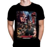 Wild Star Hearts Predator If It Bleeds Mens Tshirt Gothic Horror Film Print, Black Cotton T-Shirt, Movie Poster Tee(3X-Large)