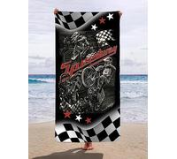 Wild Star Hearts Speedway Chequered Flag - Beach/Sports Towel