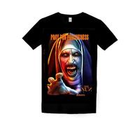 Wild Star Hearts The Nun T-Shirt - Pray for Forgiveness - Horror Movie Graphic Tee Black Cotton T-Shirt