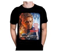 Wild Star Hearts WSH - Bad Cop/Good Cop - Bullitt Steve McQueen Vintage Movie T-Shirt Black Halloween Horror Movie Fan Merhcandise T-Shirt