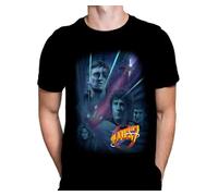 Wild Star Hearts WSH - Blakes 7 Cast - 70's TV Sci-Fi Show Men's Black T-Shirt