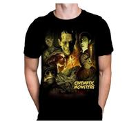 Wild Star Hearts WSH - Cinematic Monsters - Universal Classic Monsters Dracula Frankenstein Fan Merchandise Men's Black T-Shirt