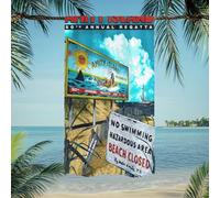 Wild Star Hearts WSH - Jaws Amity Island Beach Closed - Beach Towel