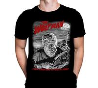 Wild Star Hearts WSH - Wolfman - The Universal Monster Bela Lugosi Gothic Horror American Horror Film Fan Merchandise Men's Black T-Shirt