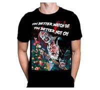 Wild Star Hearts WSH - You'd Better Watch Out - Classic Horror Movie Fan T-Shirt/Halloween T-Shirt Men's Black T-Shirt