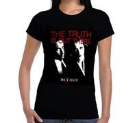 Wild Star Hearts X-File The Truth Womens Capsleeve Tshirt, Black T-Shirt with Occult Dark Fantasy Art