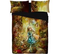 Wild Star Home Alice in Wonderland UK King/US Queen Bed Duvet Cover Set, Young Girls Bedroom Fantasy Room Decor