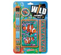 Wild Stationery Deluxebase Clown Fish Set These Fun School Supplies Kits for Girls and Boys include 2 Pencils, Eraser, Pencil Sharpener, Ruler and Notebook