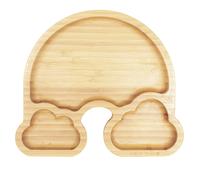 Wild & Stone Baby Bamboo Weaning Suction Section Plate - Over the Rainbow - Yellow
