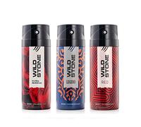 Wild Stone Body Deodorant Combo Pack, Ultra Sensual, Legend and Red Variants, 200ml Each, Pack of 3