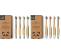 Wild & Stone Organic Baby Bamboo Toothbrush | 8 Pack | Soft Fibre Bristles | 100% Biodegradable Handle | BPA Free | Vegan Eco Friendly Baby Toothbrushes (Multicolour)