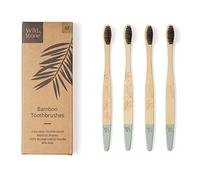 Wild & Stone | Organic Bamboo Toothbrush | Four Different Pattens | Dupont Fibre Bristles | 100% Biodegradable Handle | Vegan Eco Friendly Bamboo Toothbrushes (Medium)