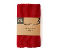 Wild & Stone | Organic Cotton Hand Towel Kitchen Towel | Perfect For Around The Home | Eco Hand Towels (Moss Green) (Berry)