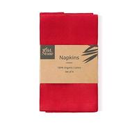 Wild & Stone | Organic Cotton Napkins | Herringbone Weave | Set of 4 | Berry