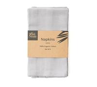 Wild & Stone | Organic Cotton Napkins | Herringbone Weave | Set of 4 | Dove Grey