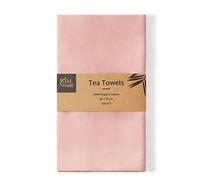 Wild & Stone | Organic Cotton Tea Towel | Herringbone Weave | Cotton Kitchen Towels | Set of 2 (Rose)