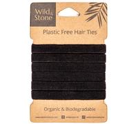 Wild & Stone Plastic Free Hair Ties - Black - Pack of 6