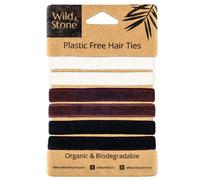 Wild & Stone Plastic Free Hair Ties - Natural - Pack of 6