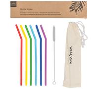 Wild & Stone Reusable Silicone Drinking Straws - Pack of 6