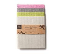 Wild & Stone | Swedish Dishcloth | Eco-Friendly Sponge Cloth | Biodegradable Cleaning Cloths | Reusable Sponge | Kitchen Cloth | Eco Cleaning | Paper Towel Alternative (1 x 4-pack)