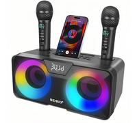 Wild Stride All-in-One Portable Karaoke System, 30W Bluetooth Speaker with 2 Wireless Microphones - Connect with Smartphone/Tablet/TV - Ideal for Parties, Parties, Home Entertainment