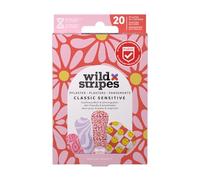 Wild Stripes - Classic Sensitive Pastel Fun - Hypoallergenic dressing set in stylish pastel design for waterproof protection - Soft and protective for the skin - 20 pcs