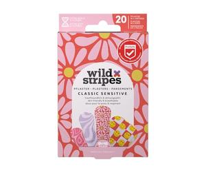 Wild Stripes - Classic Sensitive Pastel Fun - Hypoallergenic dressing set in stylish pastel design for waterproof protection - Soft and protective for the skin - 20 pcs