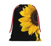 Wild Sunflower Print Drawstring Gift Bag With Pull Cord Closure For Gifting And Storage